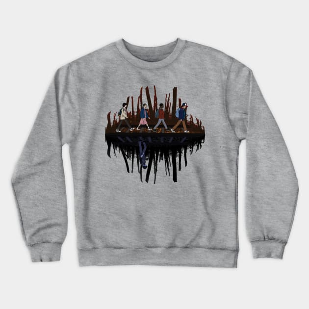 Stranger Abbey Road - Upside Down Edition Crewneck Sweatshirt by Smidge_Crab